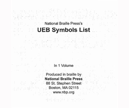 Unified English Braille Symbols Chart – National Braille Press